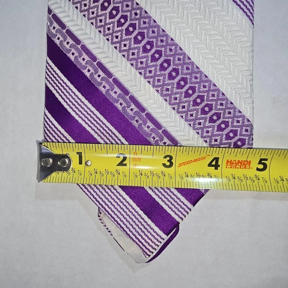 Vintage Purple & White TownCraft Tie‎ Imported from Switzerland 100% Polyester